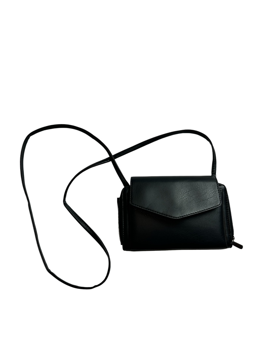 Black Faux Leather Crossbody Purse Kohl’s – Soft Vegan Leather, Silver Hardware
